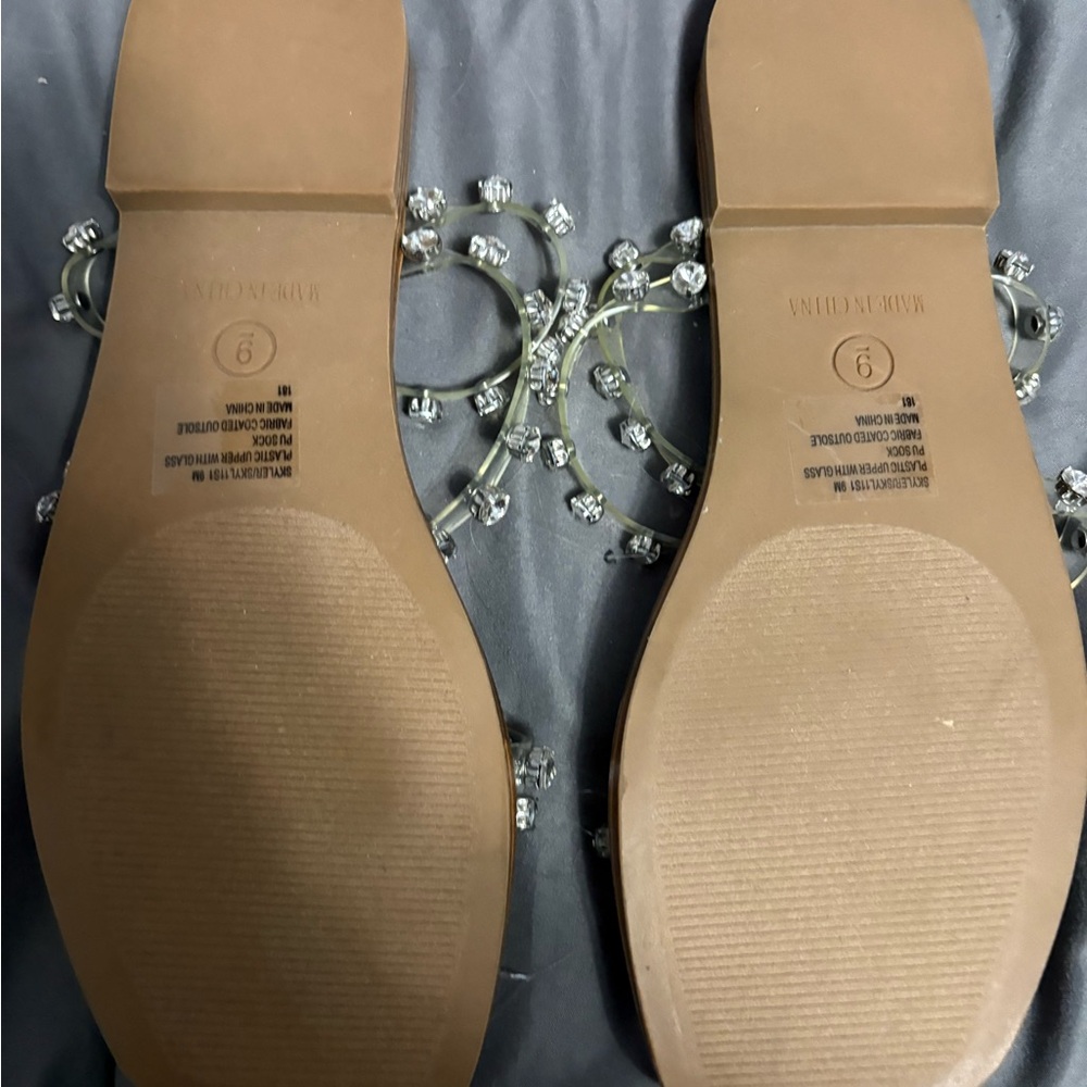 Steve Madden Tan Sandals with Crystal Straps - Picture 3 of 3